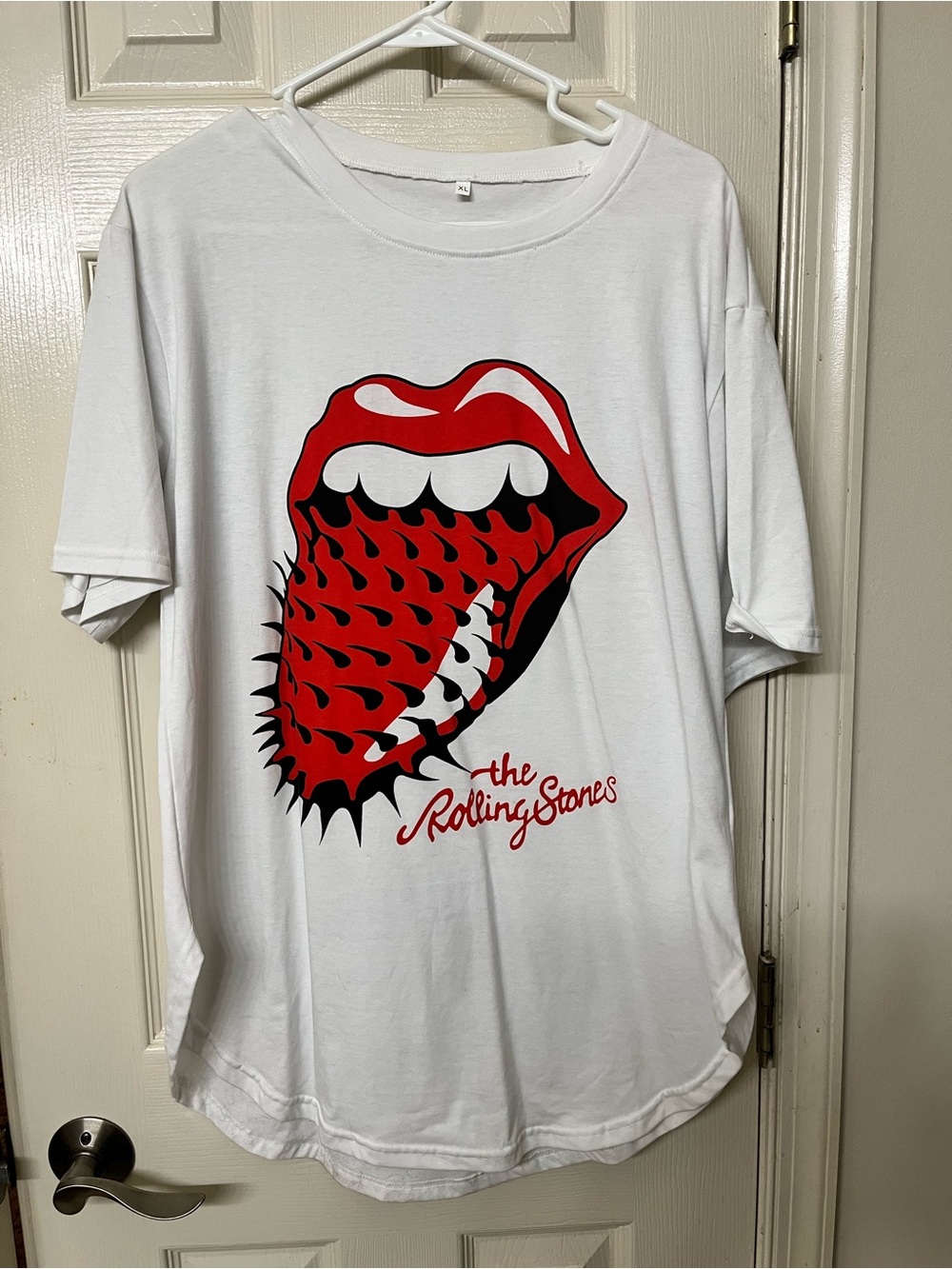 the Rolling Stones White Tee with Red & Black Tongue Graphic - NWOT